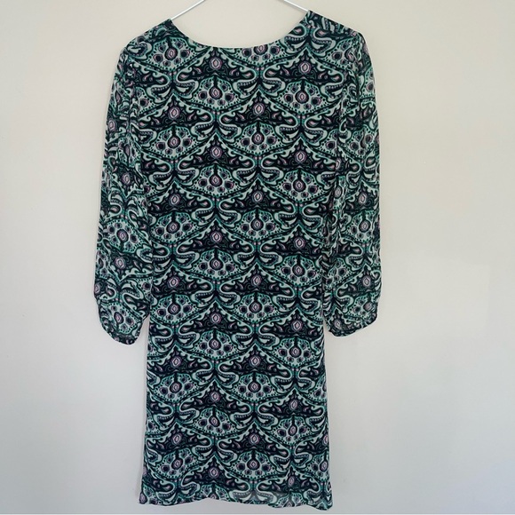 Ba&sh Fanny Mini Dress Size 1 (US S) Shirred Chiffon Paisley Print V Neck NEW! - Picture 5 of 9